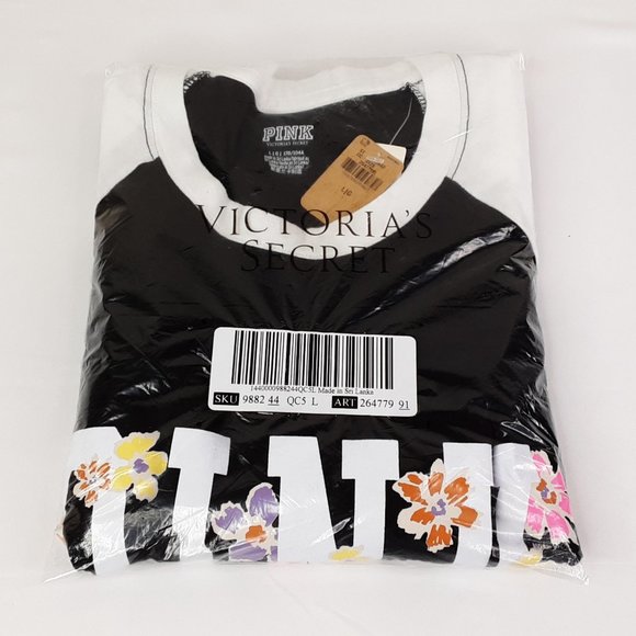 VICTORIA'S SECRET 'PINK' WILD PETAL LOGO RAGLAN TEE - Picture 15 of 16